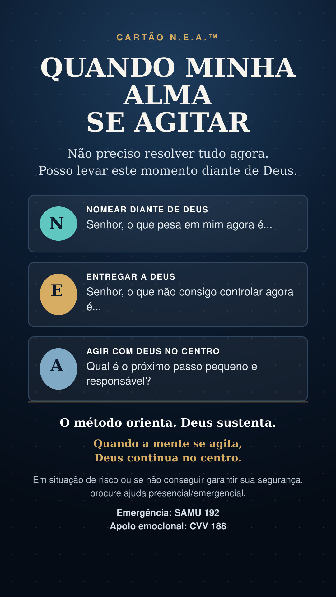 Cartão N.E.A. em versão mobile